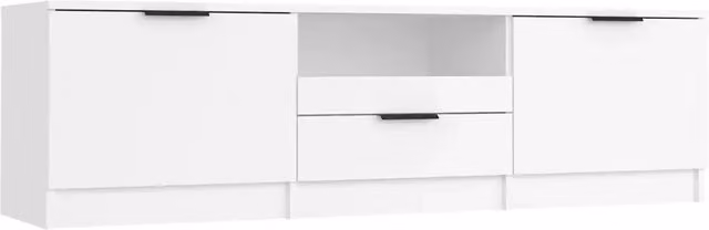 Mobile TV | Armadietto TV | Mobile Porta TV Bianco 140x35x40 cm in Legno Massello