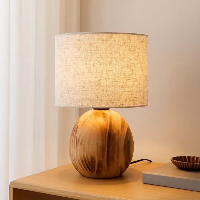 Lampada da tavolo Mayumi Lindby, Legno chiaro, Soggiorno / Sala da pranzo, Legno, Scandinavo, Lampada da tavolo