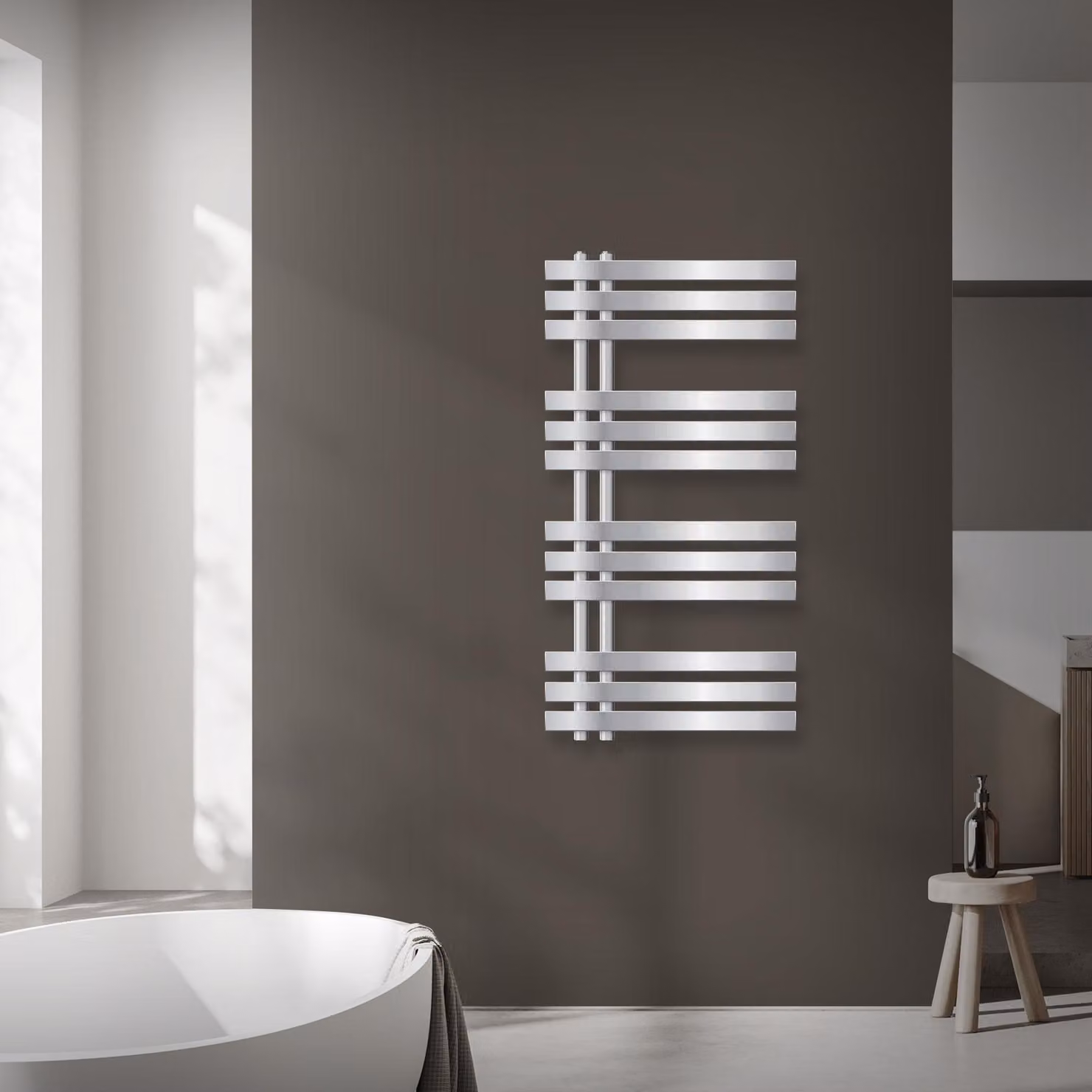 Radiatore da bagno LuxeBath Design, 500x1000 mm, cromo, incl. set di montaggio, senza elemento riscaldante