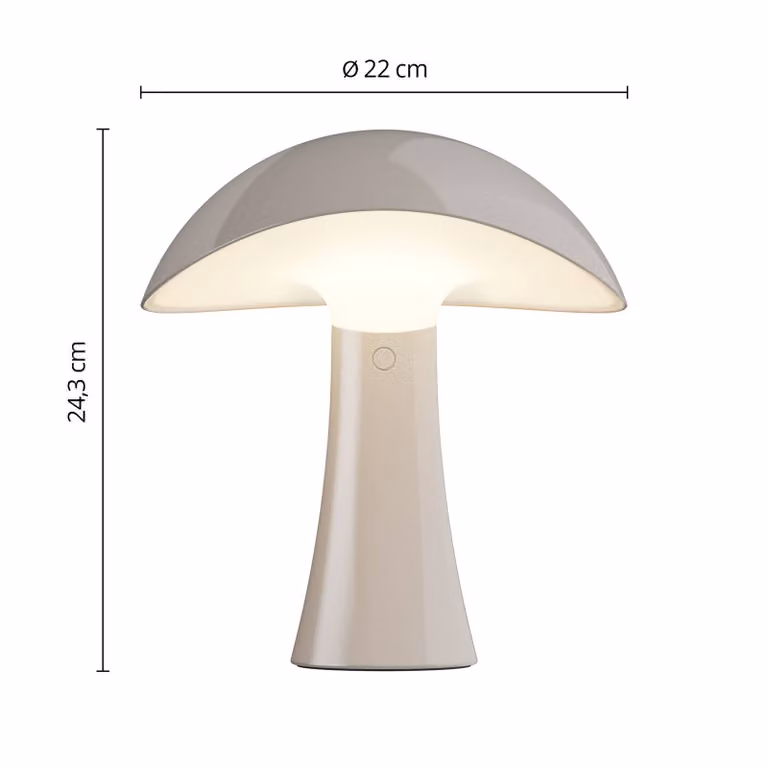 Louis Poulsen Lampada da tavolo a batteria LED Rumee 220, grigio, IP44 dimmerabile, Alluminio / Grigio / Zincato, Soggiorno / Sala da pranzo, Plastica, Scandinavo