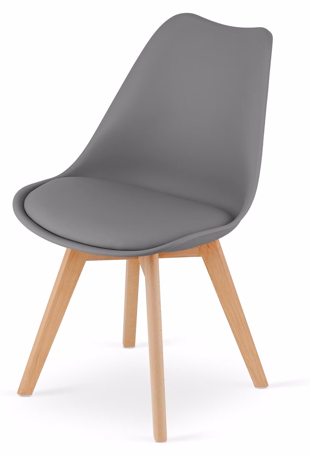 Set di 4 sedie da sala da pranzo Sedie da soggiorno 4x trasparenti con gambe in legno massello nero, sedie a guscio comode e stabili