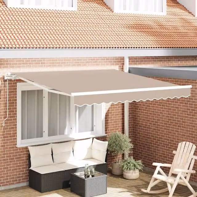 Tenda retrattile Beige 350 x 250 cm Tessuto e Alluminio 3330341