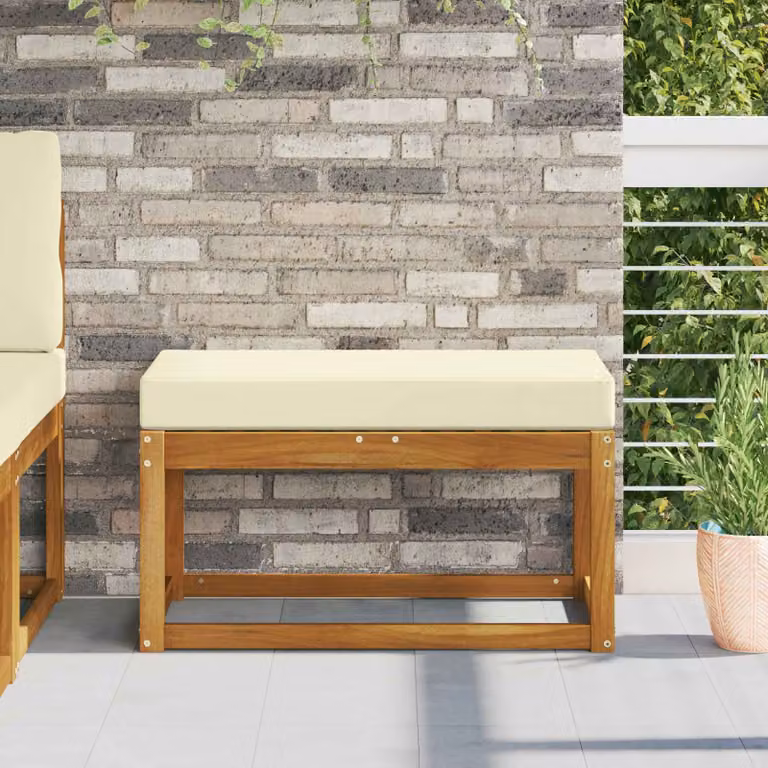 vidaXL Cuscino da Sedia Esterno in Poliestere Beige L 80 x P 40 x H 8 cm