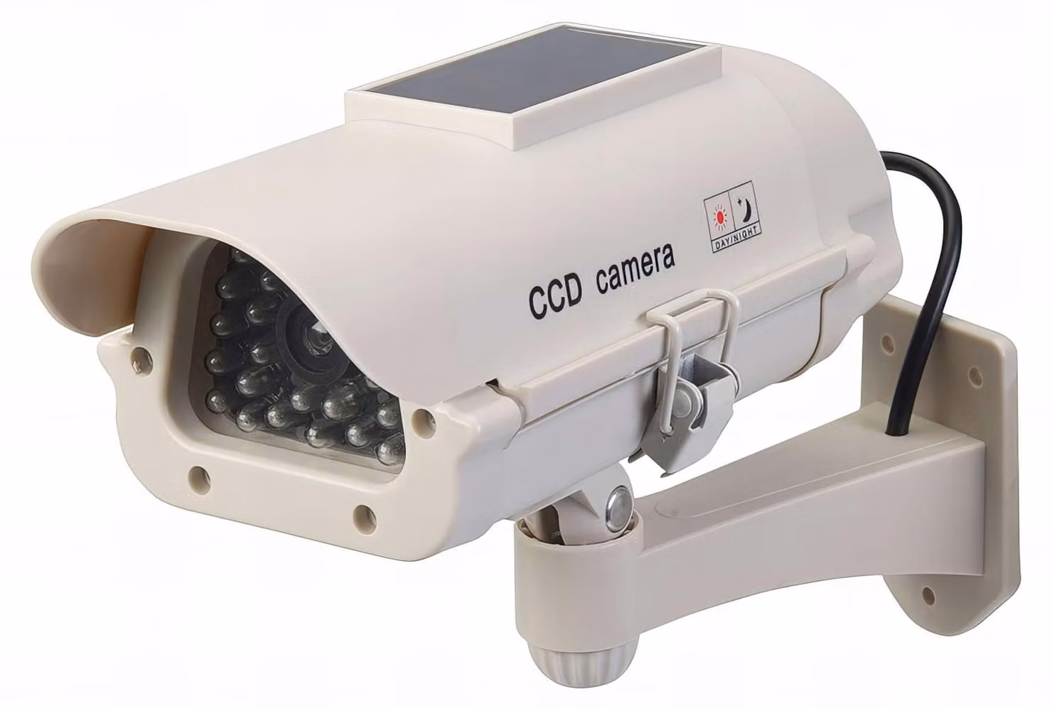 Telecamera di sicurezza finta a energia solare, grigia
