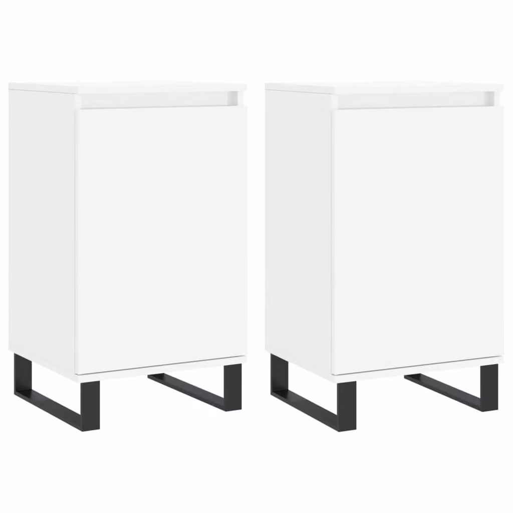 Credenze 2 pz Bianche 40x35x70 cm in Legno Multistrato