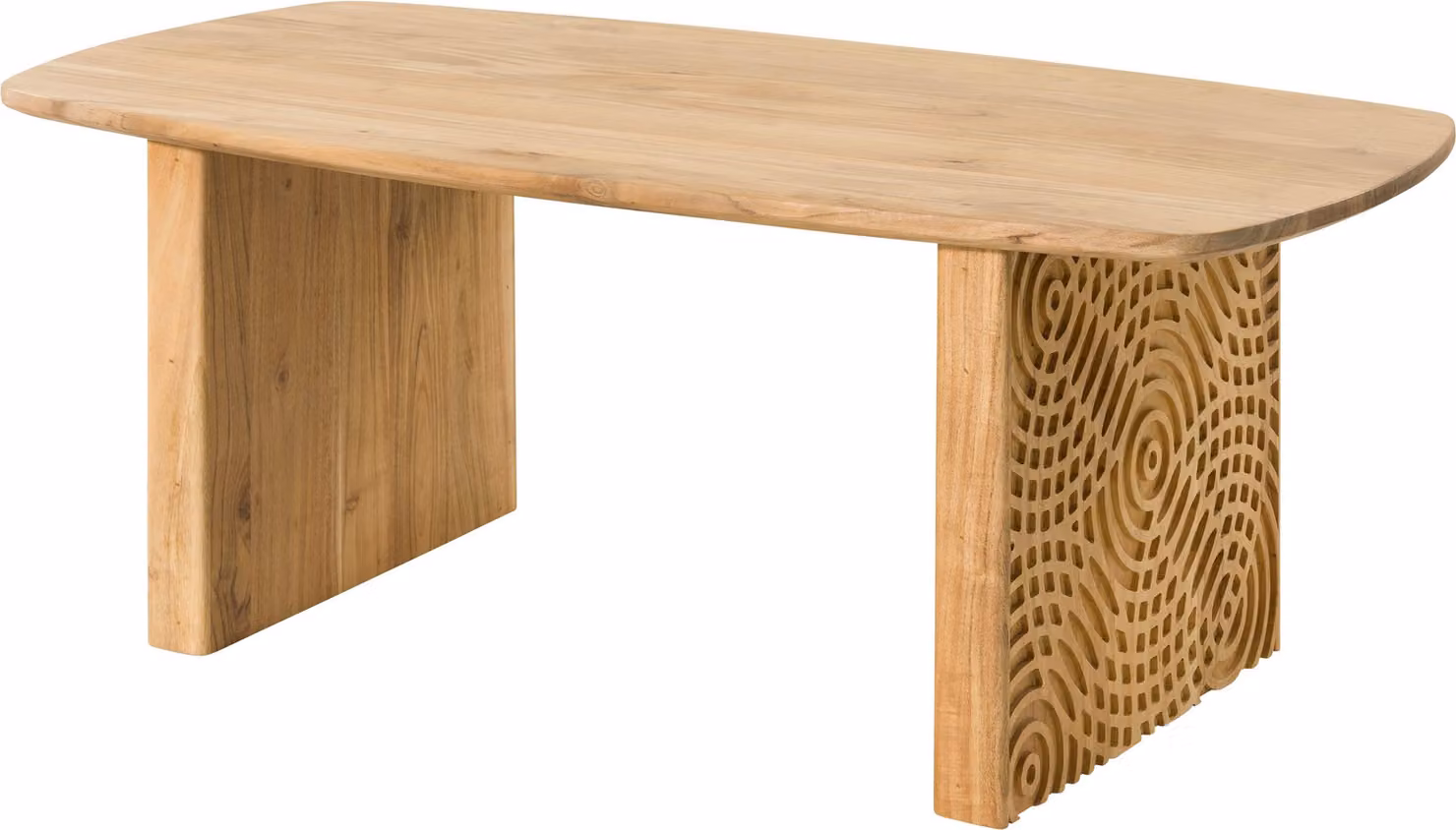 MASSIVMOEBEL24 | Tavolino da salotto in legno di acacia 120x60x45 laccato naturale MARRAKESCH #23