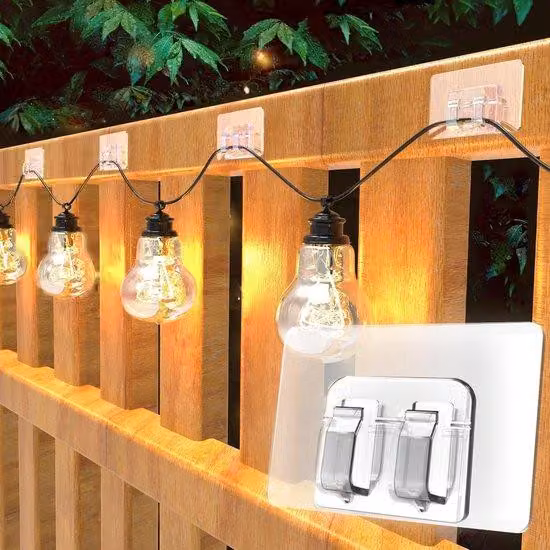 25 ganci da esterno di grandi dimensioni per catene luminose senza causare danni - Decorazioni natalizie, per terrazze, giardini e balconi