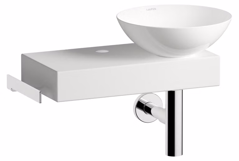 LAUFEN PICCOLO NOVO Plan de toilette, suspendu, tablette à gauche, 1 trou pour robinet, sans trop-plein, 555x320x400mm, H561PN30001111, H561PN30001111