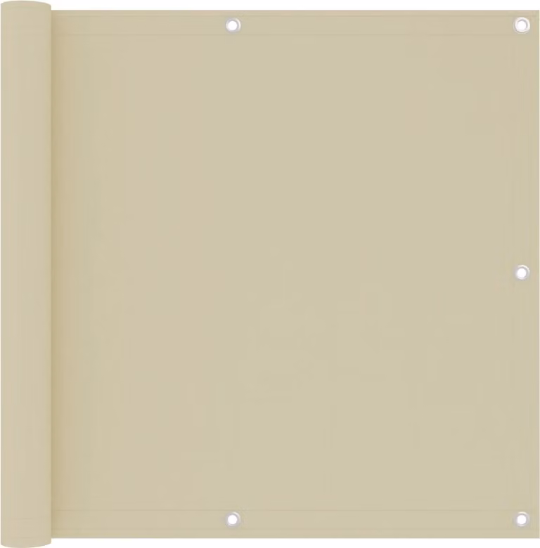 The Living Store Paravento per balcone crema 90x300 cm Tessuto Oxford