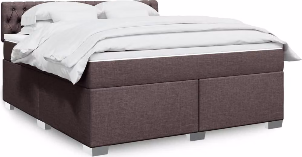 Maison Exclusive - Letto boxspring con materasso, marrone scuro, 180x200 cm, rivestimento in tessuto