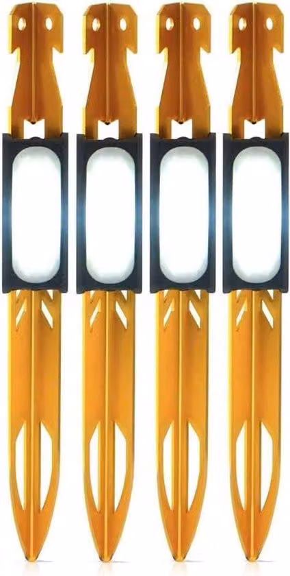 Lampada da tenda a LED - 4 pezzi - Gialla - Modalità fissa e stroboscopica