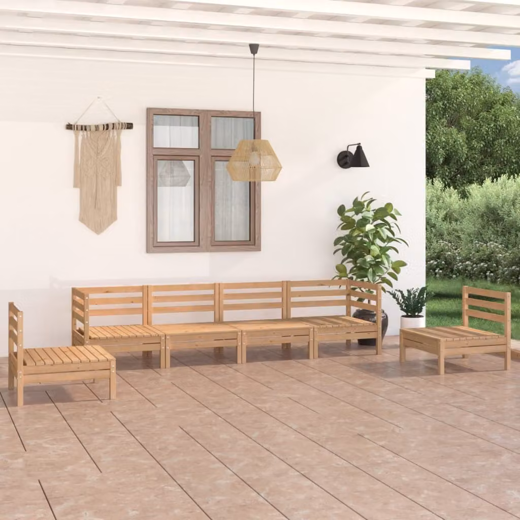 Maison Exclusive - Set Divani da Giardino 6 pz in Legno Massello di Pino
