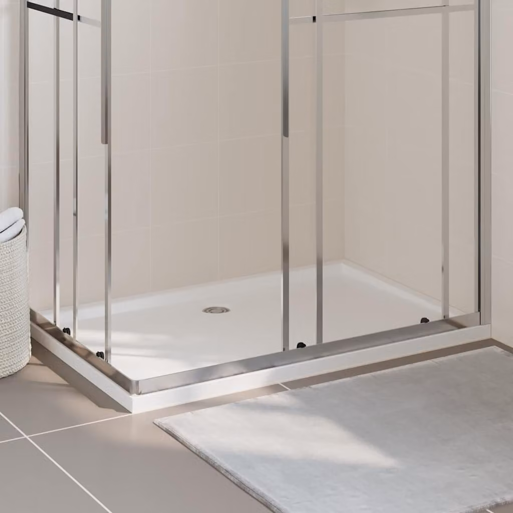 Piatto doccia rettangolare vidaXL in plastica bianca L: 120 cm, P: 80 cm – 1