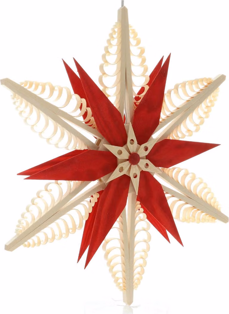 Decorazione natalizia per finestre: stella in legno con illuminazione, dimensioni 32x32x6 cm, NUOVA