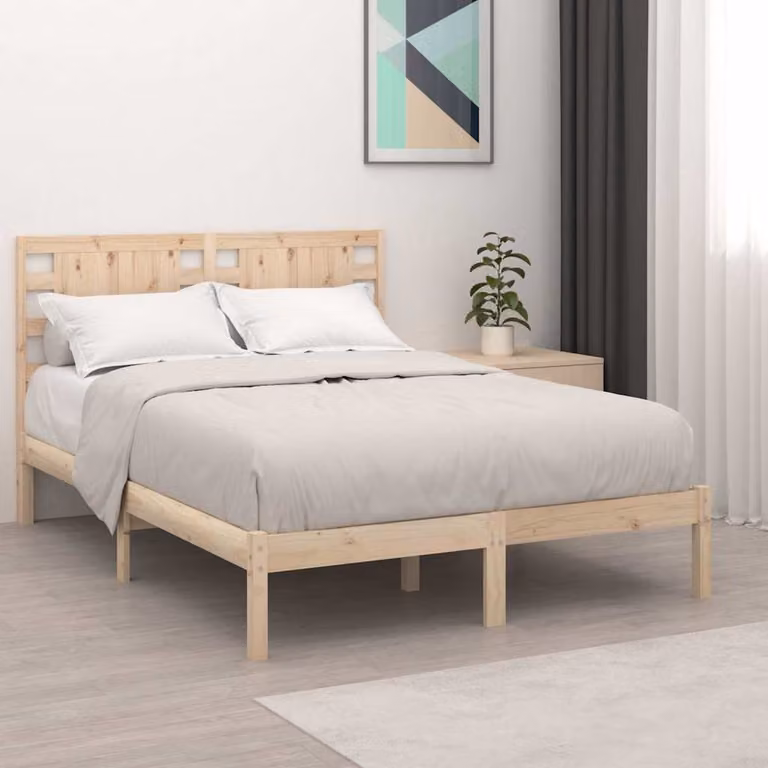 Giroletto Double in Legno di Pino Massello vidaXL L: 135 cm, P: 190 cm