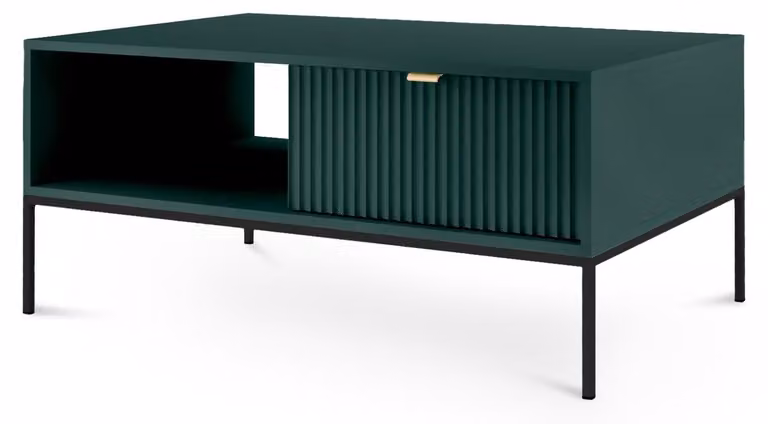 Tavolino Roza Labrador verde, gambe nere