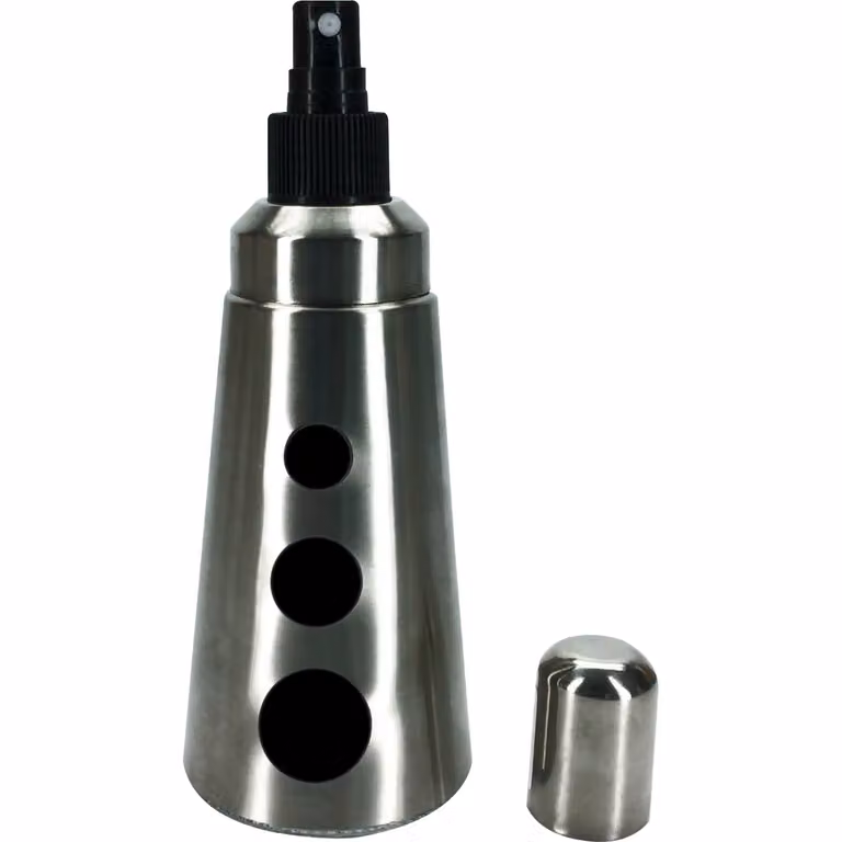 GUSTO CASA Dosatore spray per olio e aceto in acciaio inossidabile e plastica, colore argento, 250 ml