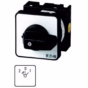 Interruttore on-off Eaton, T0, 20 A, montaggio a plafone, 3 moduli, contatti: 5, 90°, con scatto, 0-1, codice articolo 15475 222466