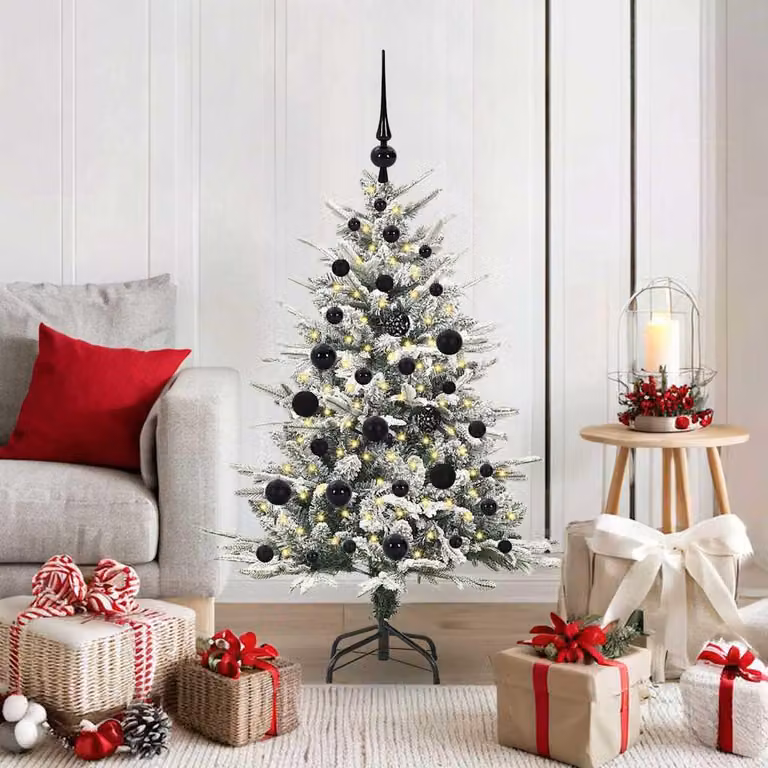 Maison Exclusive - Albero di Natale artificiale illuminato con set di palline verdi