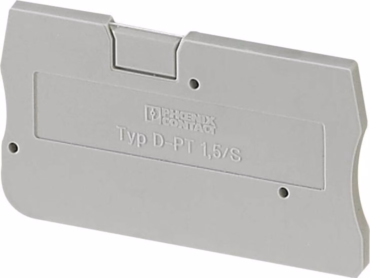 Piastra terminale grigia 45x2,2x24,3mm - Piastra terminale / divisoria per morsettiera D-PT 1,5/S
