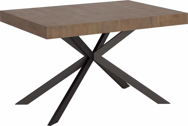 ITYHOME - Tavolo allungabile 130/390x90 cm Plaker noce gambe antracite