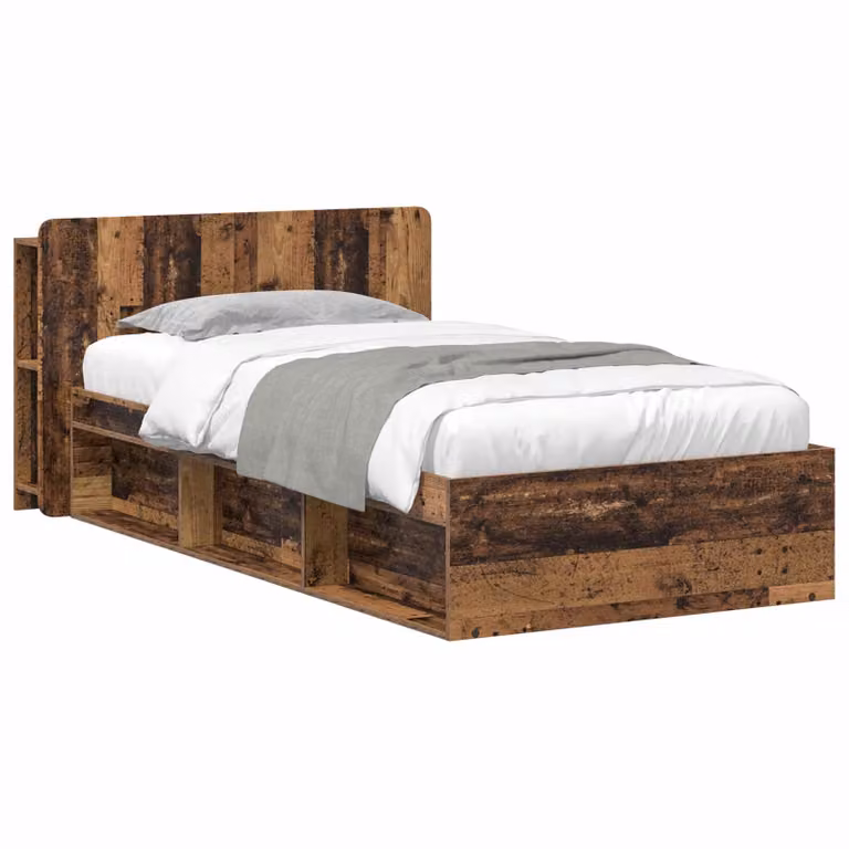vidaXL Telaio letto con contenitore in legno color marrone L 200 x P 80 x H 35 cm