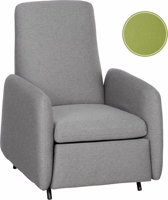 Poltrona Relax Reclinabile con Poggiapiedi Estraibile Seduta con Molle e Copertura Grigio per Salotto e Casa