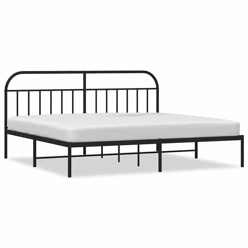 Giroletto con testiera in metallo nero vidaXL L/P: 200 x 200 cm – 2