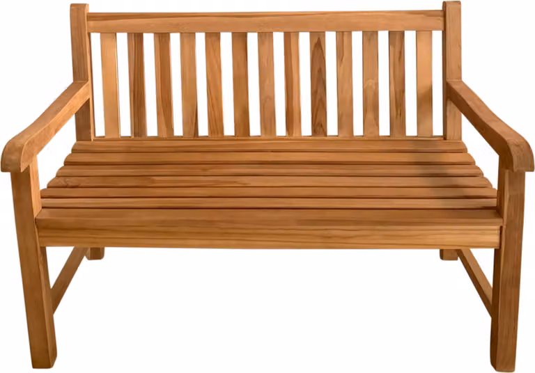 AXI Nowi Panchina da Giardino in Legno di Teak, Marrone - per 2 persone | Con braccioli | Pa parco, Giardino/Terrazza con Schienale | 120 x 63 x 92 cm