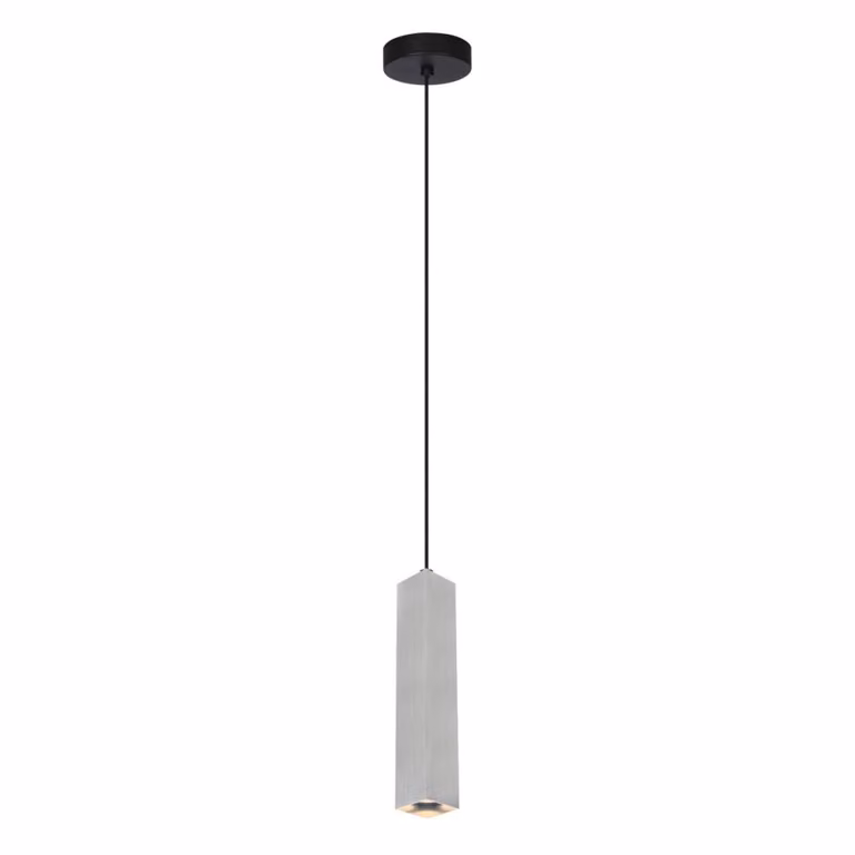 Lampada a sospensione moderna per soggiorno cucina sopra isola grigio alluminio tubo quadrato 1xGU10 10W ANDER Italux