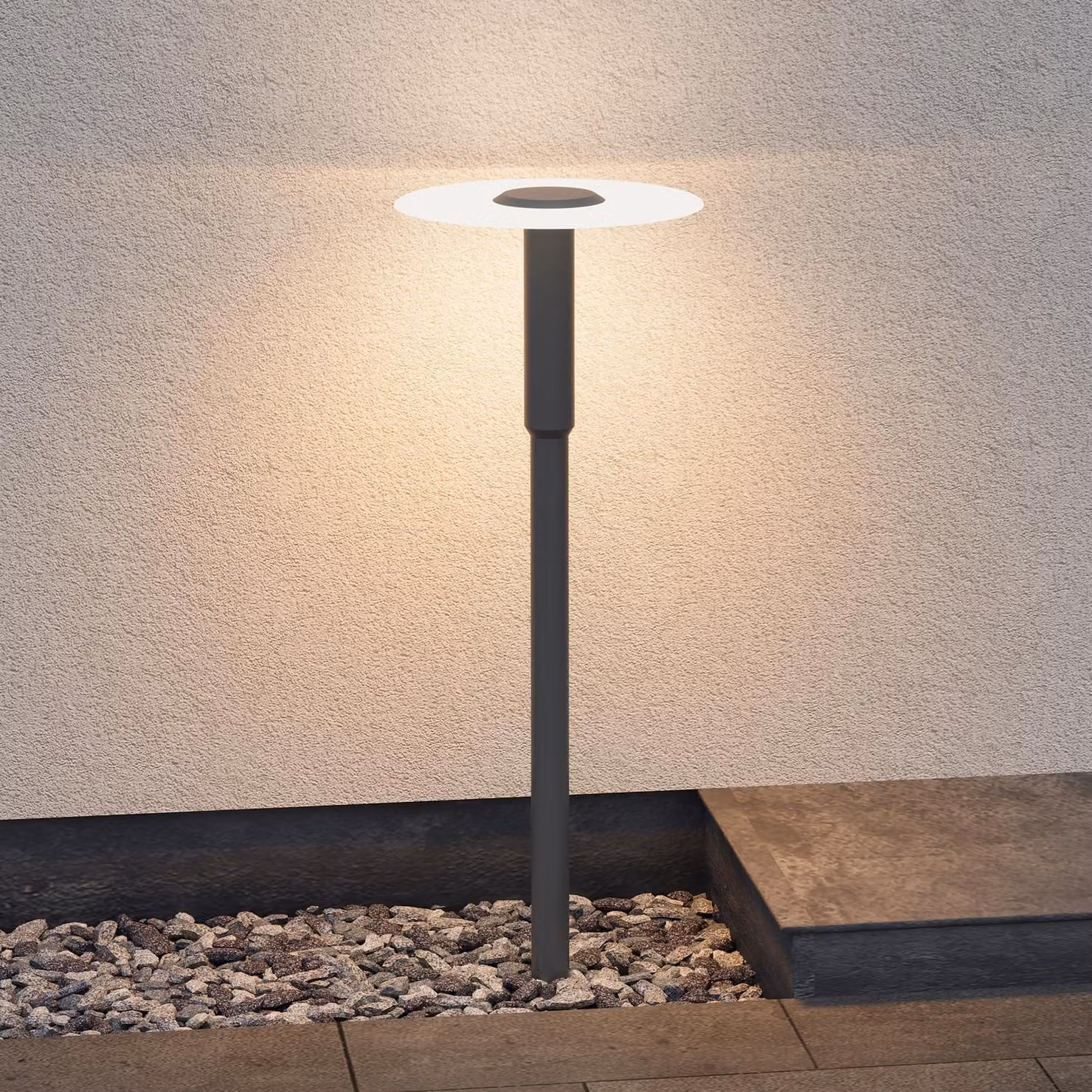 doporro Lampione da Giardino LED Design Moderno, Paletto Esterno IP65 con Luce Soffusa 3000K, H80cm in Alluminio Antracite, Illuminazione Elegante per Vialetti, Cortili e Ingressi