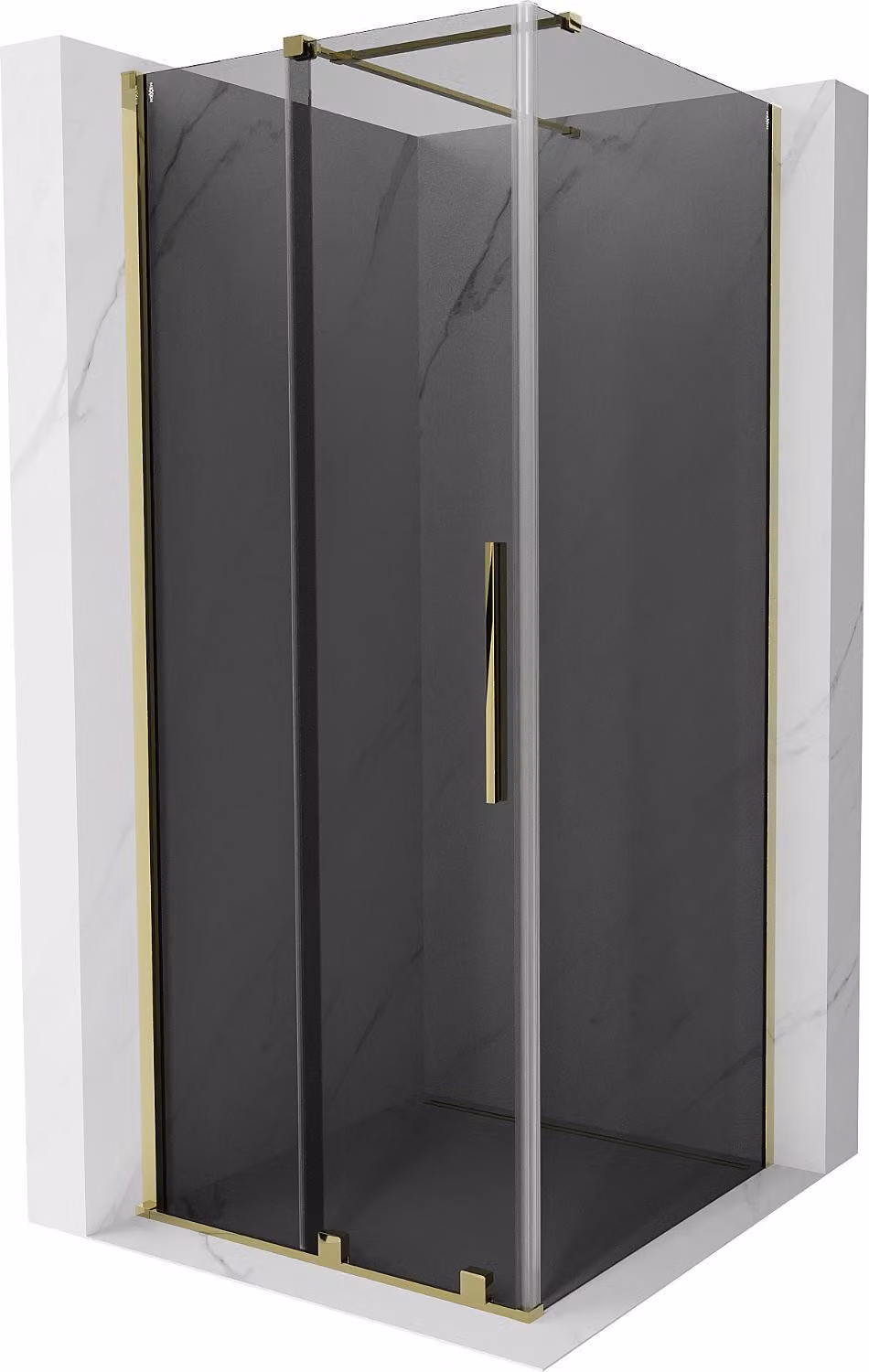 Mexen Velar cabina doccia scorrevole 120 x 120 cm, grafite, dorata - 871-120-120-41-50
