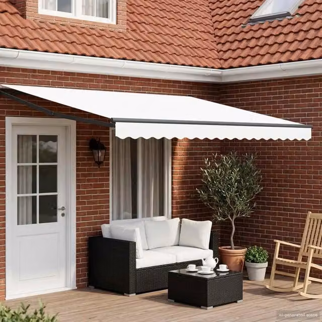 Tettuccio elettrico retrattile vidaXL bianco in alluminio e poliestere 4 x 3 m