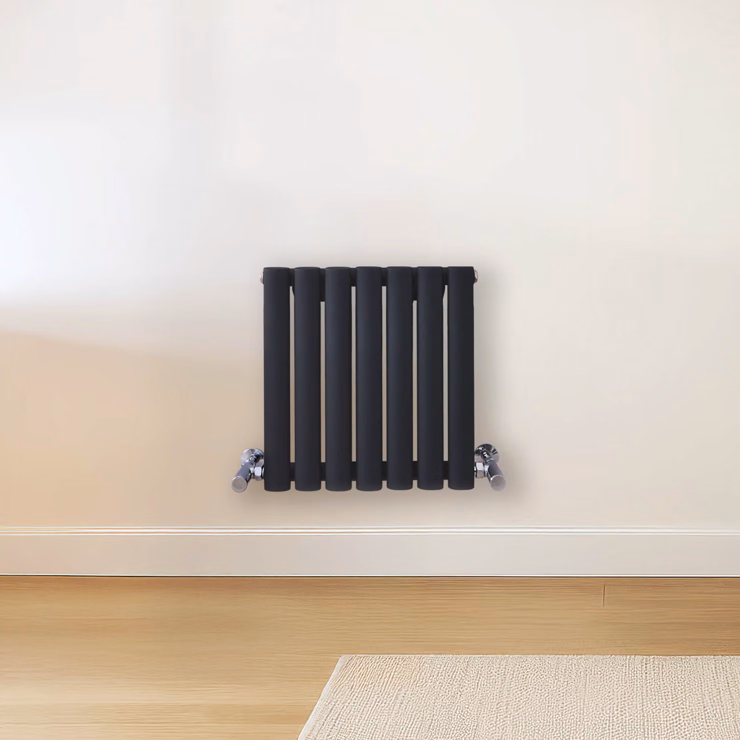 Radiatore di Design Orizzontale Grigio (Carbon Grigio) - 400mm x 413mm - Pannello Doppio  - Revive