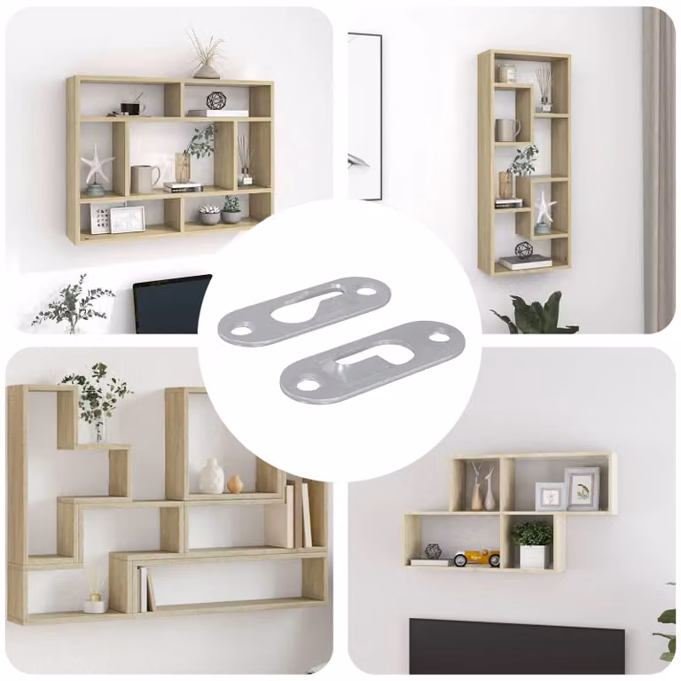 Set di 2 appendini a forma di chiave vidaXL in acciaio zincato color argento L 4,5 cm x H 1,6 cm x P 0,35 cm