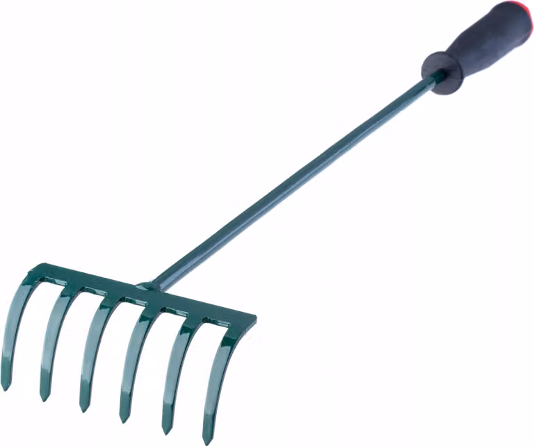Rastrello KADAX, piccolo rastrello con manico, scopa per foglie in metallo, rastrello per foglie per giardino e aiuole