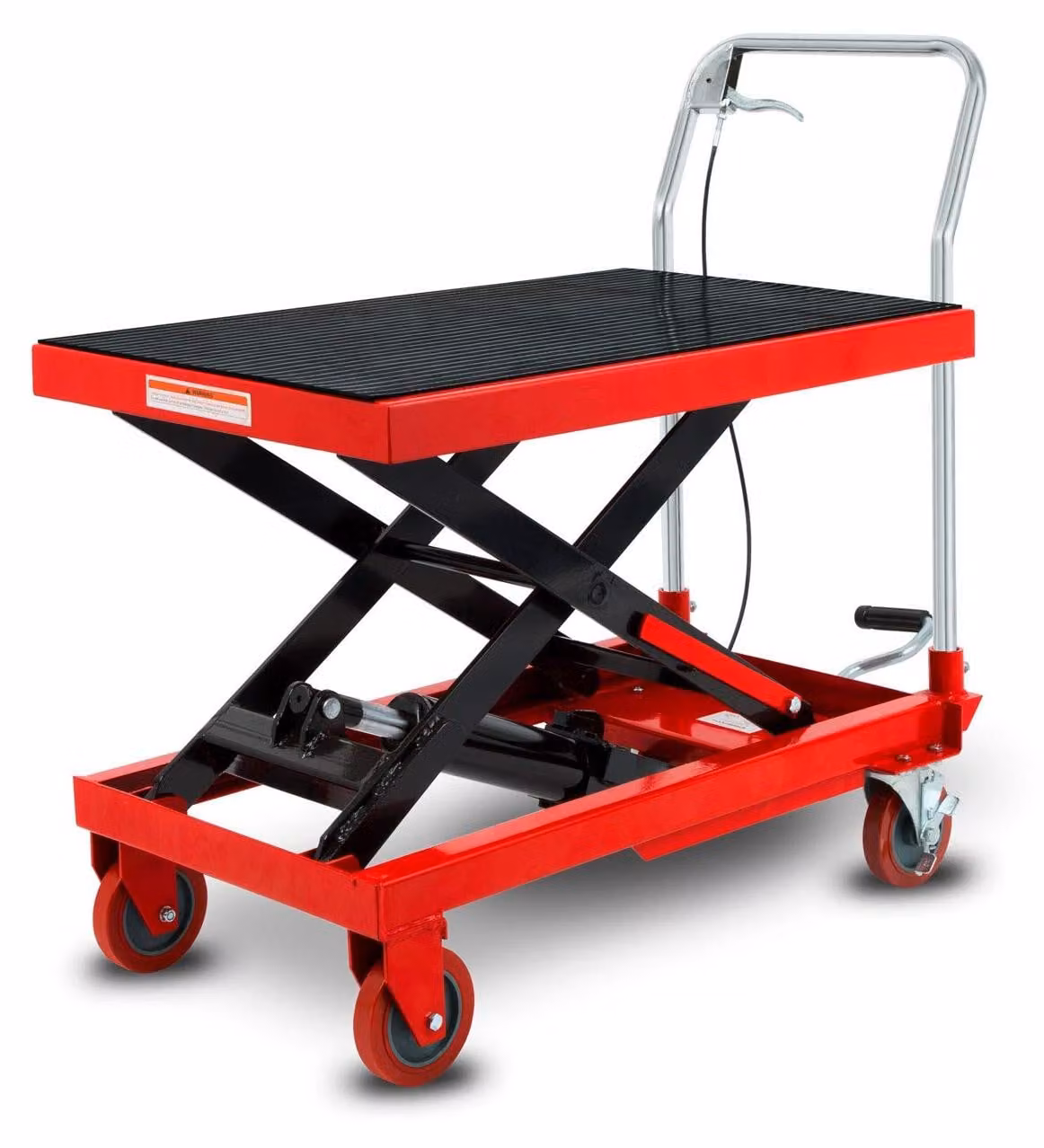 Tavolo di taglio da 750 kg, dimensioni 820x520 mm, corsa di sollevamento 270-800 mm, con freno