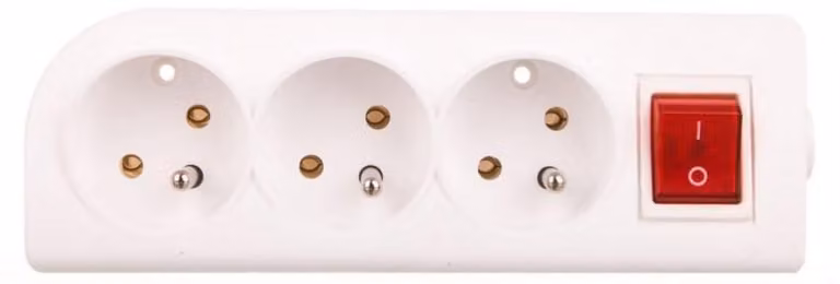 Prolunga con ciabatta e interruttore, presa multipla tripla con/senza cavo bianco GN-30W