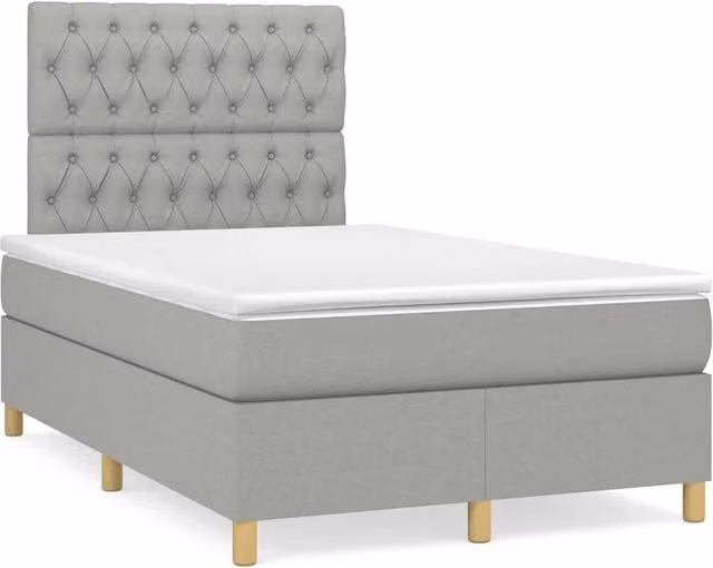 Letto Ibrido vidaXL con Materasso e Struttura in Legno di Pino, Grigio e Bianco, L/P/H: 120 x 200 x 193 cm