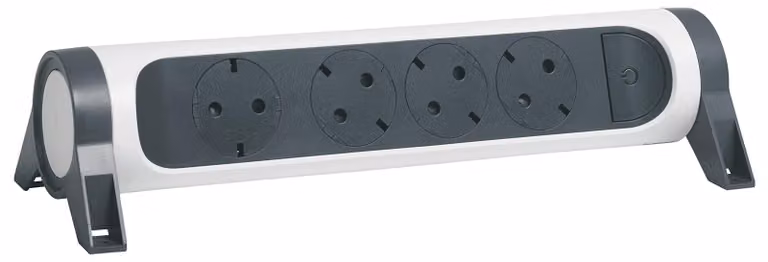 Legrand Multipresa girevole a 4 prese, senza cavo, bianco-nero 694544