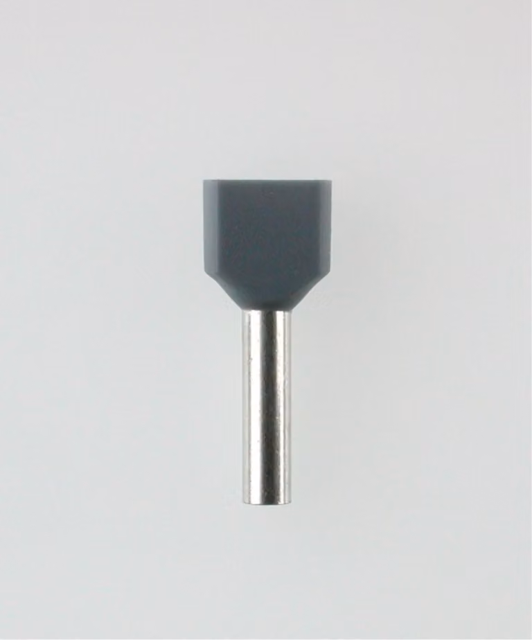 Guaine terminali isolate per connettori a crimpare, dimensione L, codificate a colori TM, sezione 2x 2,5mm², colore grigio - 1 pezzo