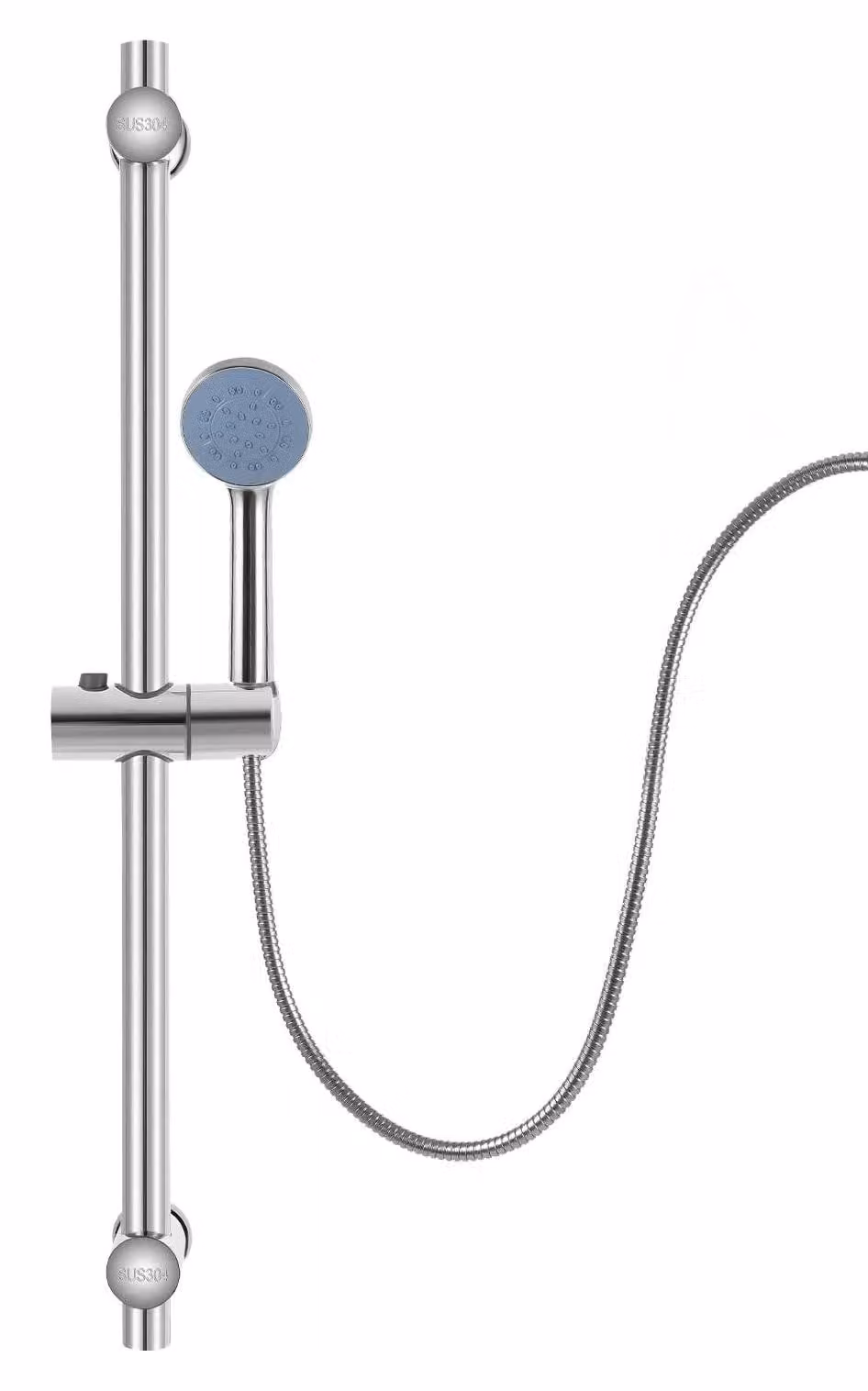 Supporto per doccia - Scorrimento regolabile per doccia, 54 cm - Acciaio inossidabile 304 - Supporto per soffione doccia rotante a 360° - Montaggio a parete - Argento