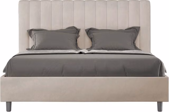 ityhome Letto matrimoniale king size senza rete imbottito 170x190 microfibra sabbia Agueda