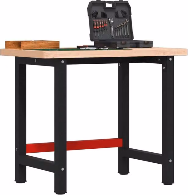 Banco da lavoro vidaXL in legno e metallo multicolore L/P/H: 100 x 60 x 83 cm