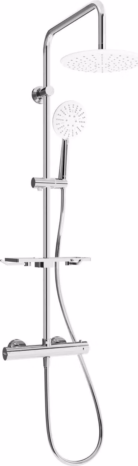 Mexen KT67 set doccia esterno con soffione e miscelatore termostatico, cromo/bianco - 771506793-00