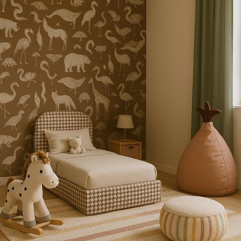 Letto imbottito moderno Sofello MOON, disponibile nelle dimensioni 90–120 × 200 cm, colore marrone, modello 90 × 200 cm con rete metallica – letto di alta qualità con spazio contenitore – collezione per bambini