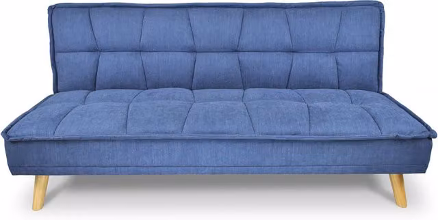 Divano letto clic clac in tessuto vellutato blu, divano 3 posti - Bart - DL-BA07FBC