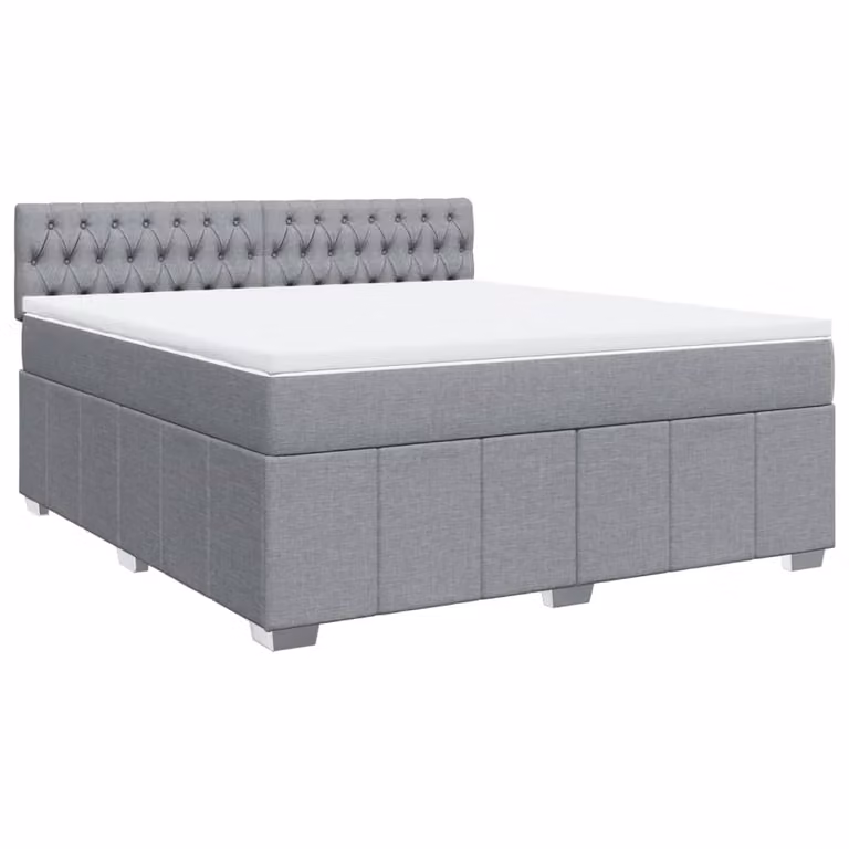 Giroletto a Molle con Materasso Grigio Chiaro180x200 cm Tessuto