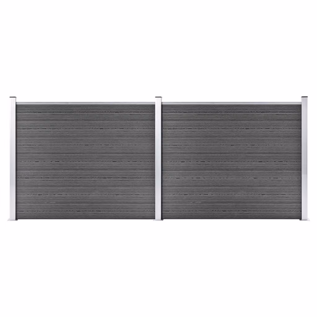 Maison Exclusive - Set di elementi per recinzione in WPC 353x146 cm, nero