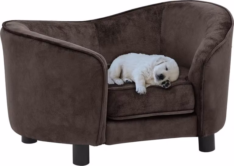 The Living Store Divano per cani marrone 69x49x40 cm in peluche